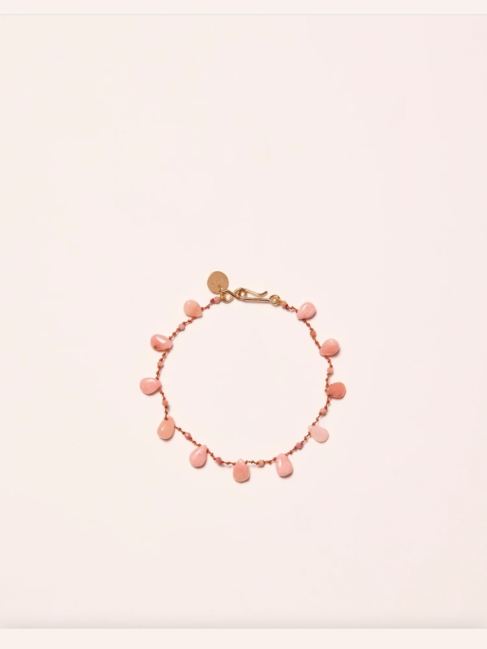 IVARENE PARIS Pink Teardrop Rosemead Charm Bracelet